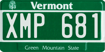 VT license plate XMP681