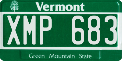 VT license plate XMP683