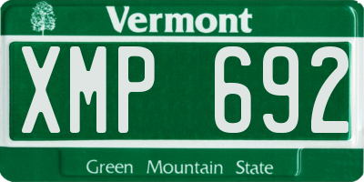 VT license plate XMP692