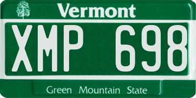 VT license plate XMP698