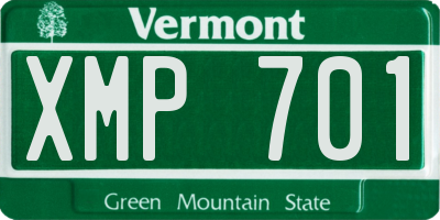 VT license plate XMP701