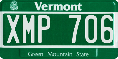 VT license plate XMP706