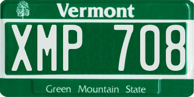 VT license plate XMP708