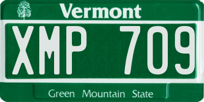 VT license plate XMP709