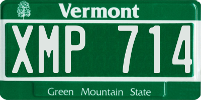 VT license plate XMP714