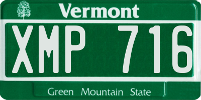VT license plate XMP716