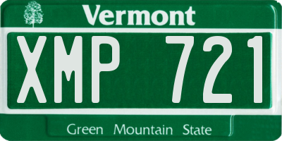 VT license plate XMP721