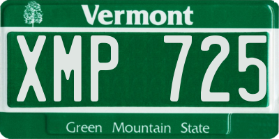VT license plate XMP725