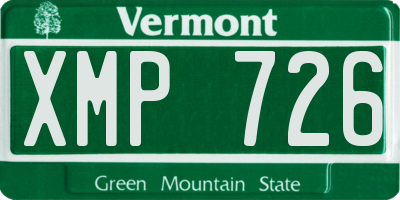 VT license plate XMP726
