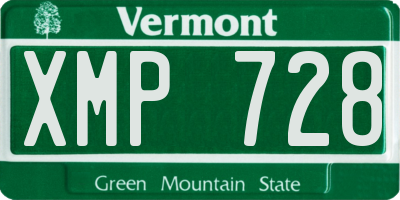 VT license plate XMP728