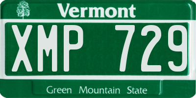VT license plate XMP729