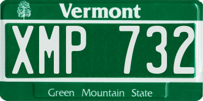 VT license plate XMP732