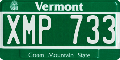 VT license plate XMP733