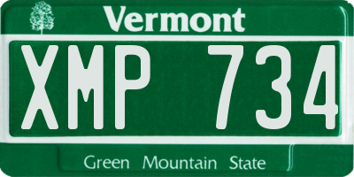 VT license plate XMP734