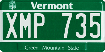 VT license plate XMP735