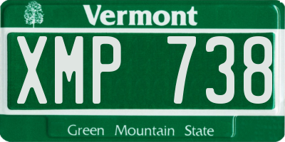 VT license plate XMP738