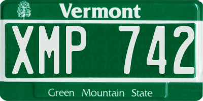 VT license plate XMP742