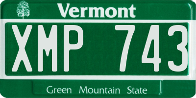 VT license plate XMP743