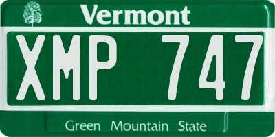 VT license plate XMP747