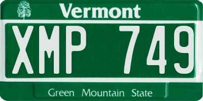 VT license plate XMP749