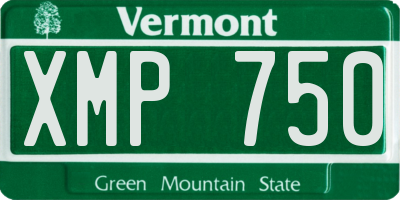 VT license plate XMP750