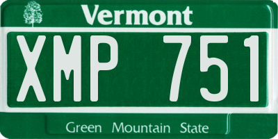 VT license plate XMP751