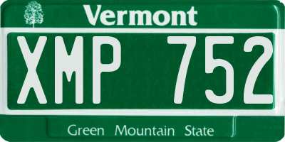 VT license plate XMP752