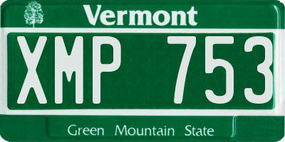 VT license plate XMP753