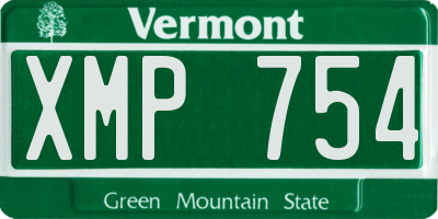 VT license plate XMP754