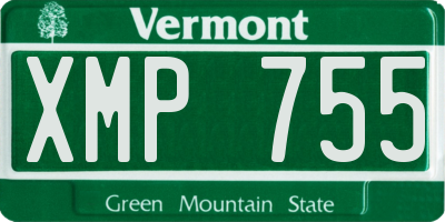 VT license plate XMP755