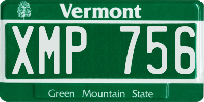 VT license plate XMP756
