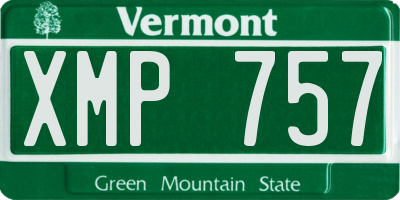 VT license plate XMP757