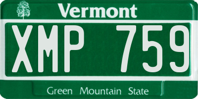 VT license plate XMP759