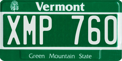 VT license plate XMP760