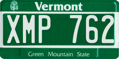VT license plate XMP762
