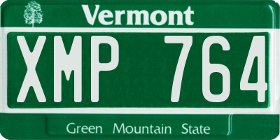 VT license plate XMP764