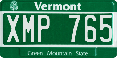 VT license plate XMP765