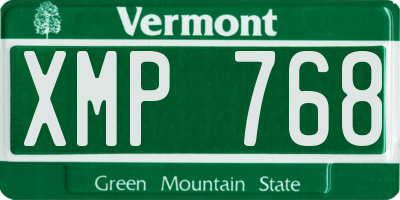 VT license plate XMP768