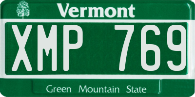 VT license plate XMP769