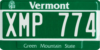 VT license plate XMP774