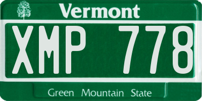 VT license plate XMP778
