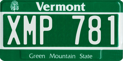 VT license plate XMP781