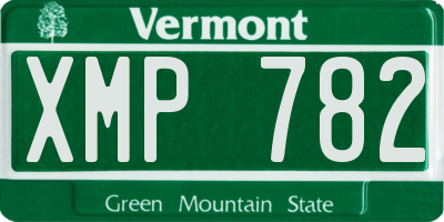 VT license plate XMP782