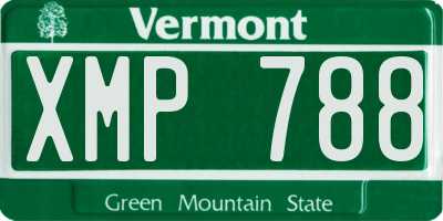 VT license plate XMP788