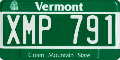 VT license plate XMP791