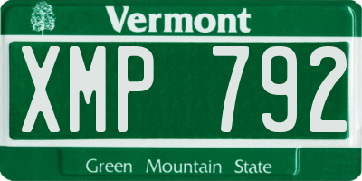 VT license plate XMP792