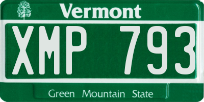 VT license plate XMP793