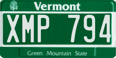VT license plate XMP794