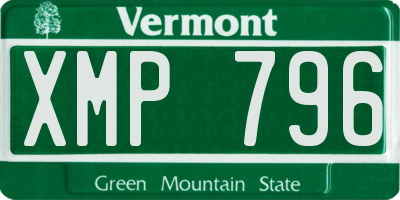 VT license plate XMP796