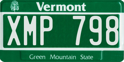 VT license plate XMP798